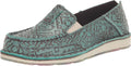 Blue Womens Cruiser Embossed Moccasins Flats - Casual Comfort