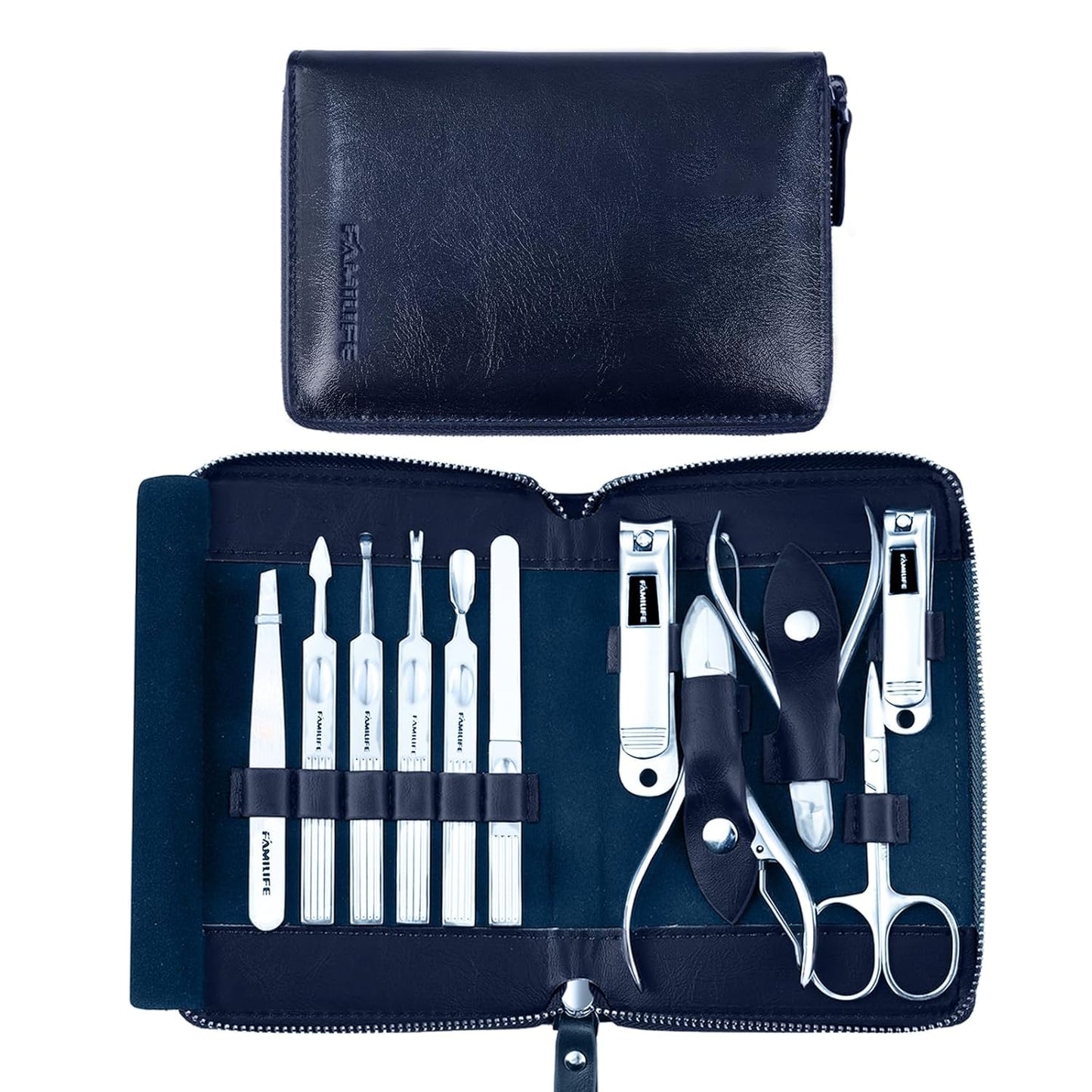 Professional Manicure Kit with 11 Tools for Grooming Needs