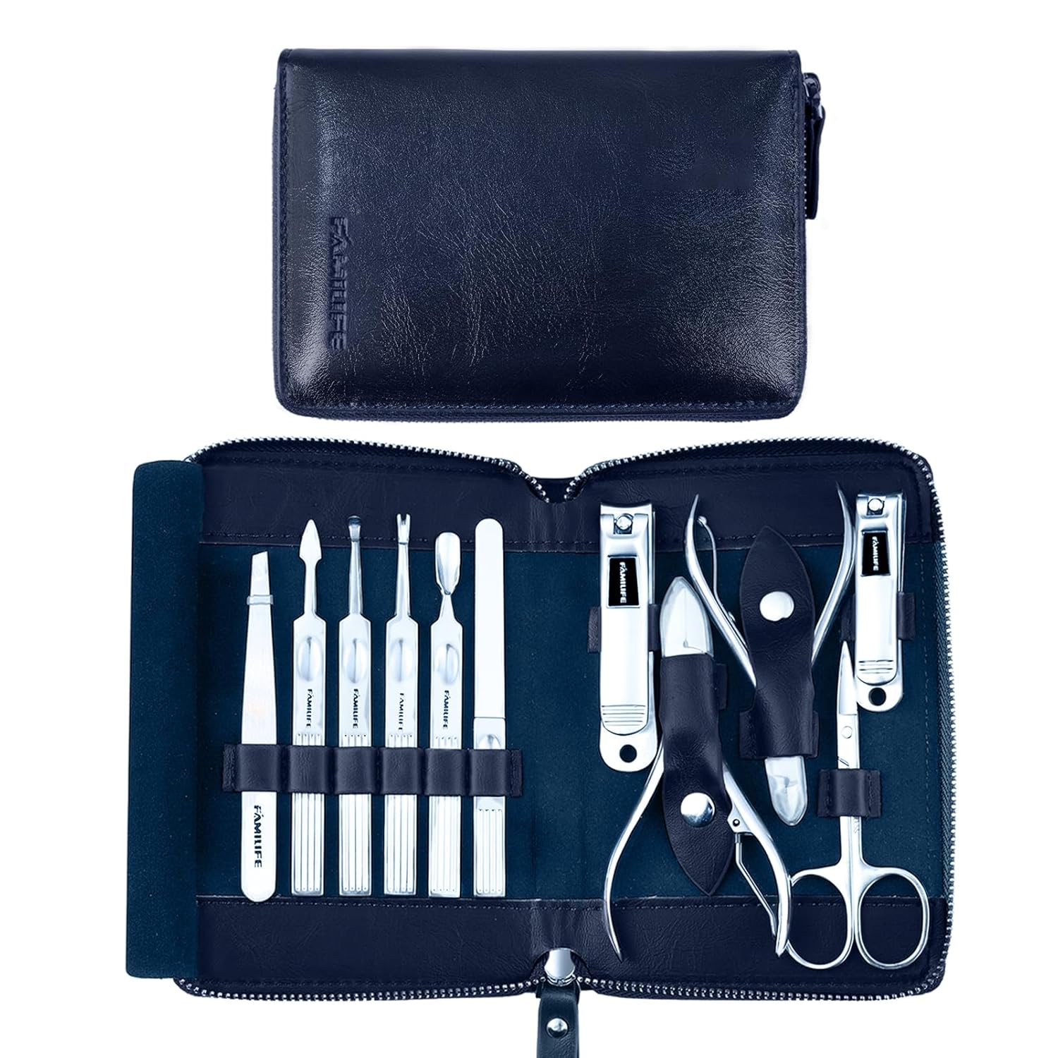 Professional Manicure Kit with 11 Tools for Grooming Needs