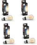 Philips Hue Smart 40W ST19 Filament Bulb 4-Pack - Warm-to-Cool White