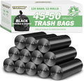45-50 Gallon Black Trash Bags 120 Count - Year-Long Value