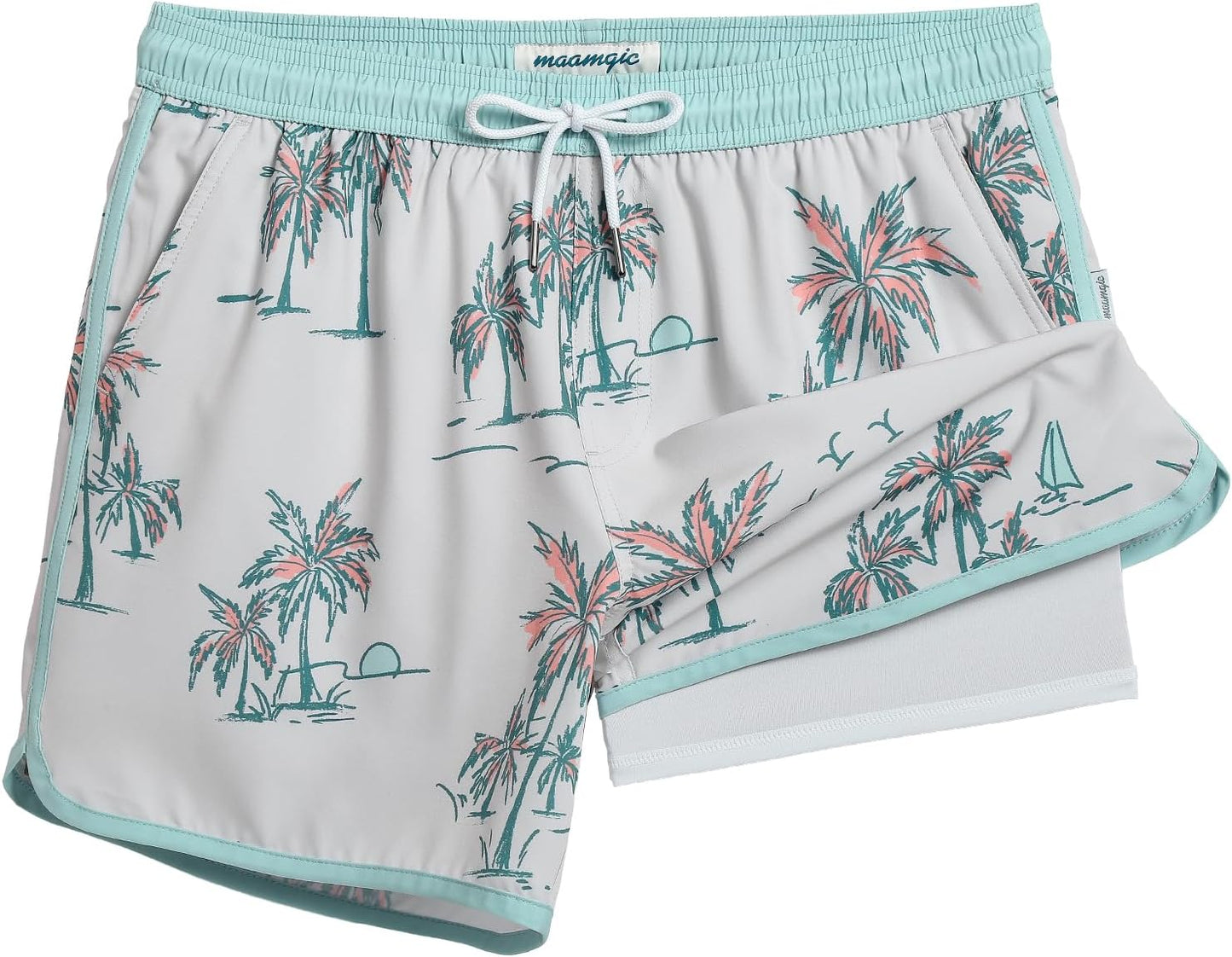 Vintage 80s 90s Style Swim Trunks for Men - Quick Dry Comfort