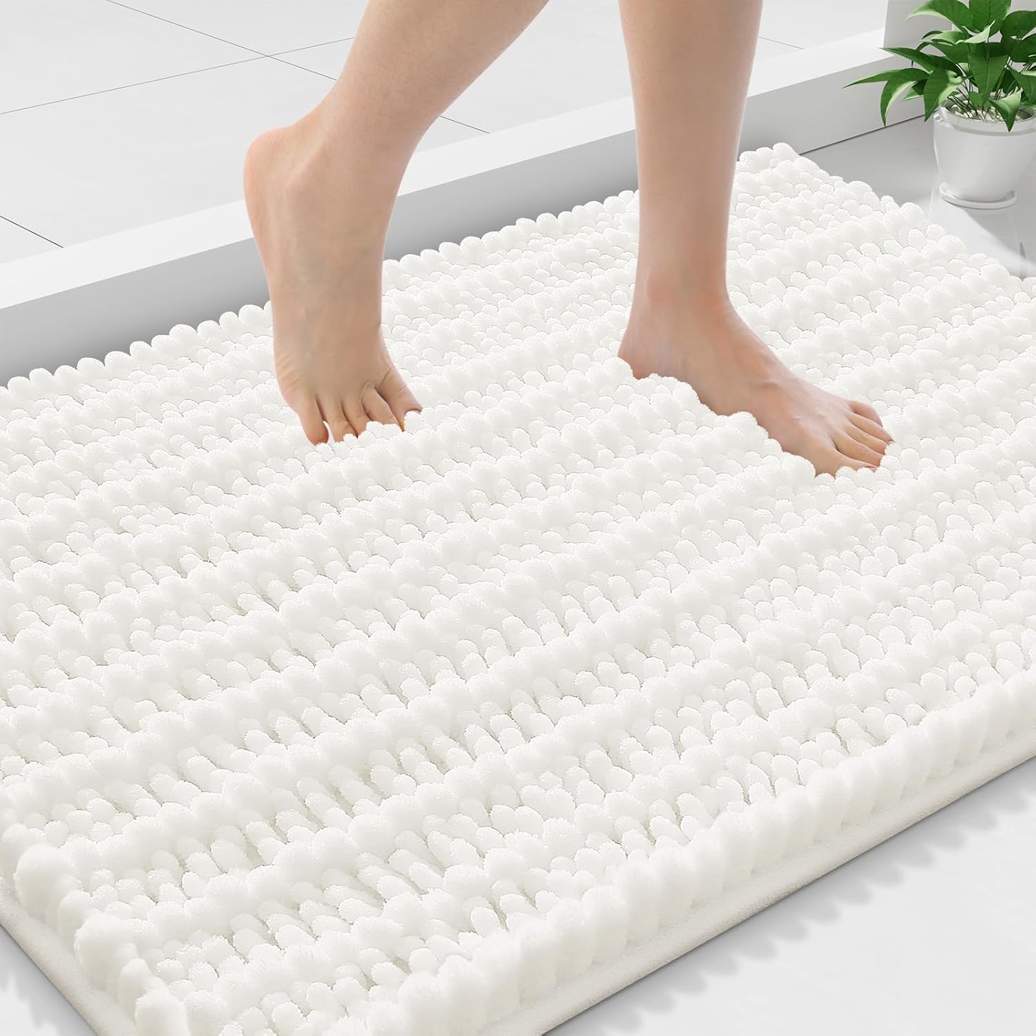 Smiry Bathroom Rugs Mat 36x24, Soft Absorbent Chenille Mats