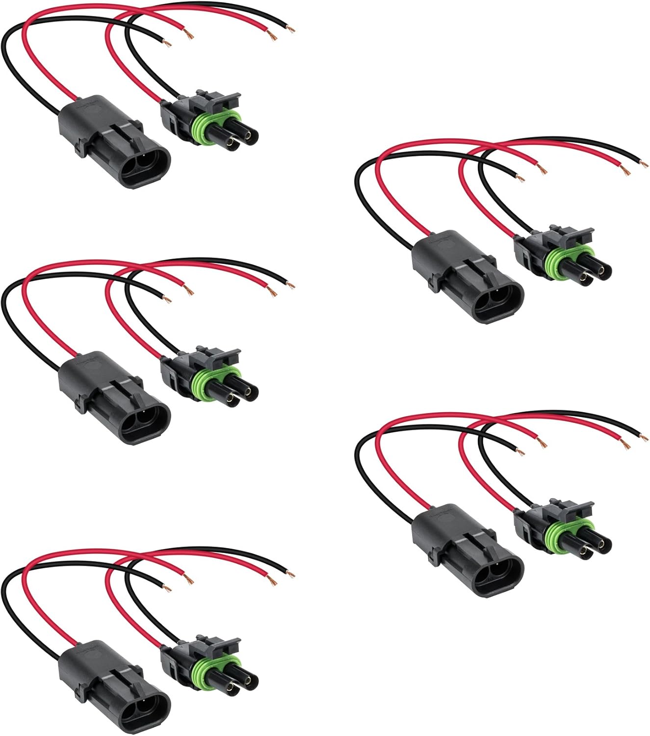 True Mods 5pc 2-Wire Weather Pack Connector Kit with Wires