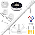 Flag Pole with Solar Light - 6 ft Adjustable, Tangle Free