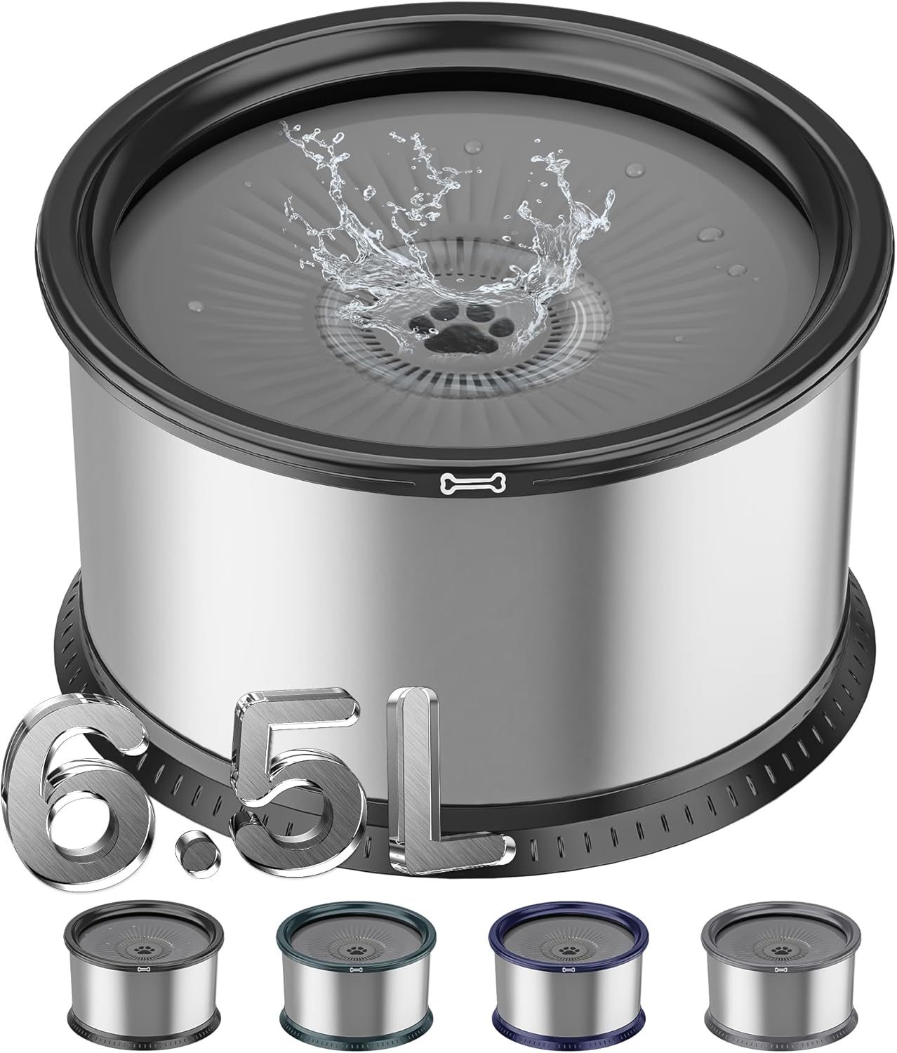 1.6 Gallon Dog Water Bowl for Large Dogs - No Spill Design