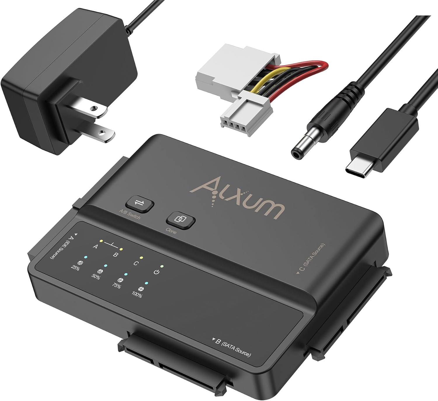 Alxum 3-in-1 USB C to SATA & IDE Adapter for Fast Cloning