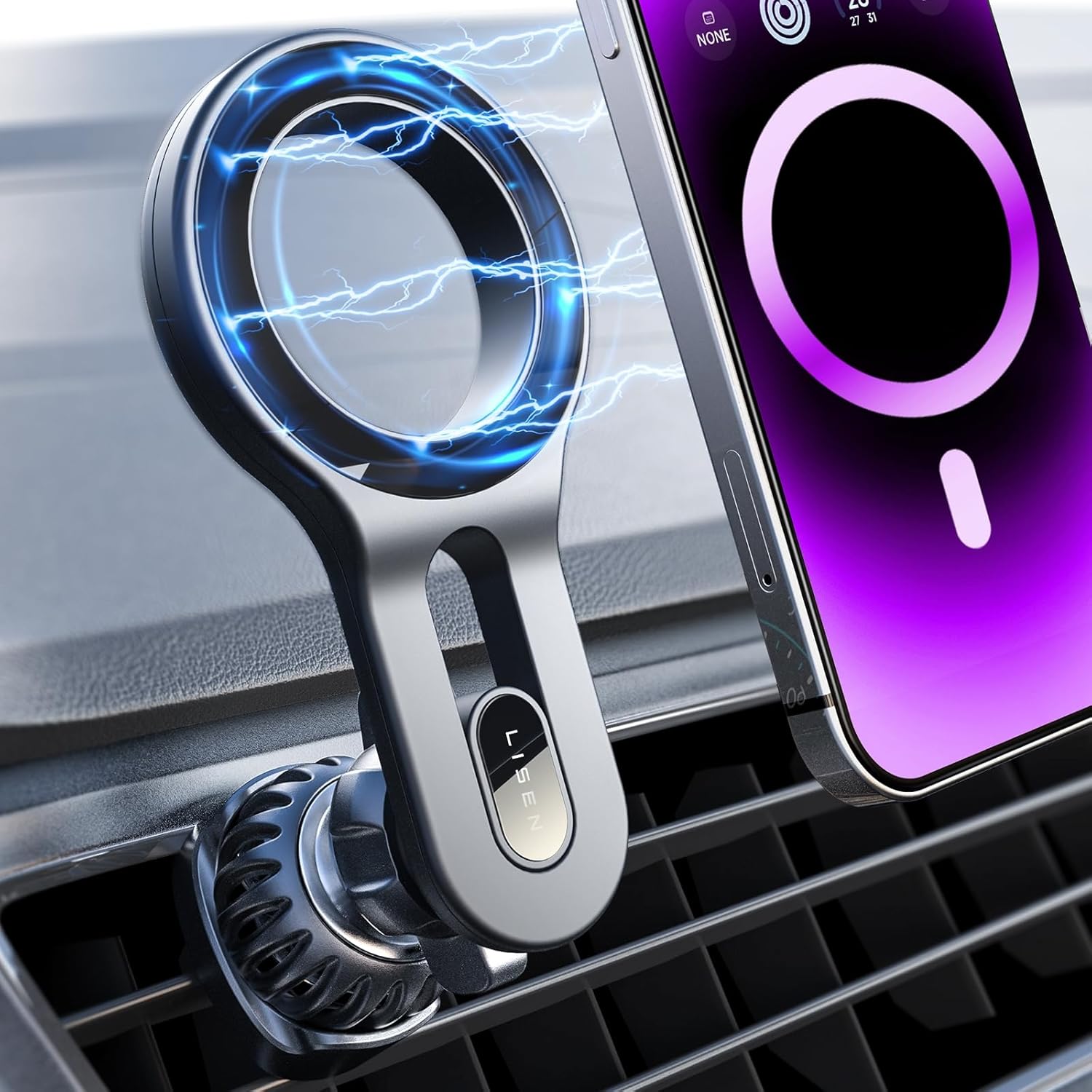 LISEN MagSafe Car Mount - Quick Install & Secure Hold