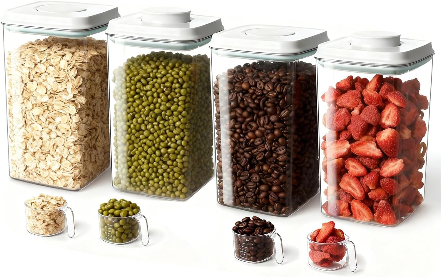 4 Pcs Large Pop Airtight Food Storage Containers for Kitchen