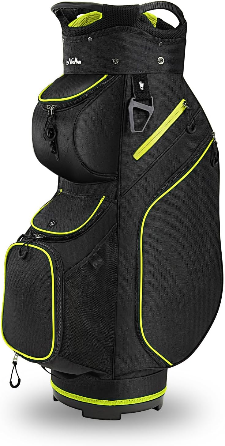 Golf Cart Bag with 14 Dividers and Cooler Pouch for Easy Access