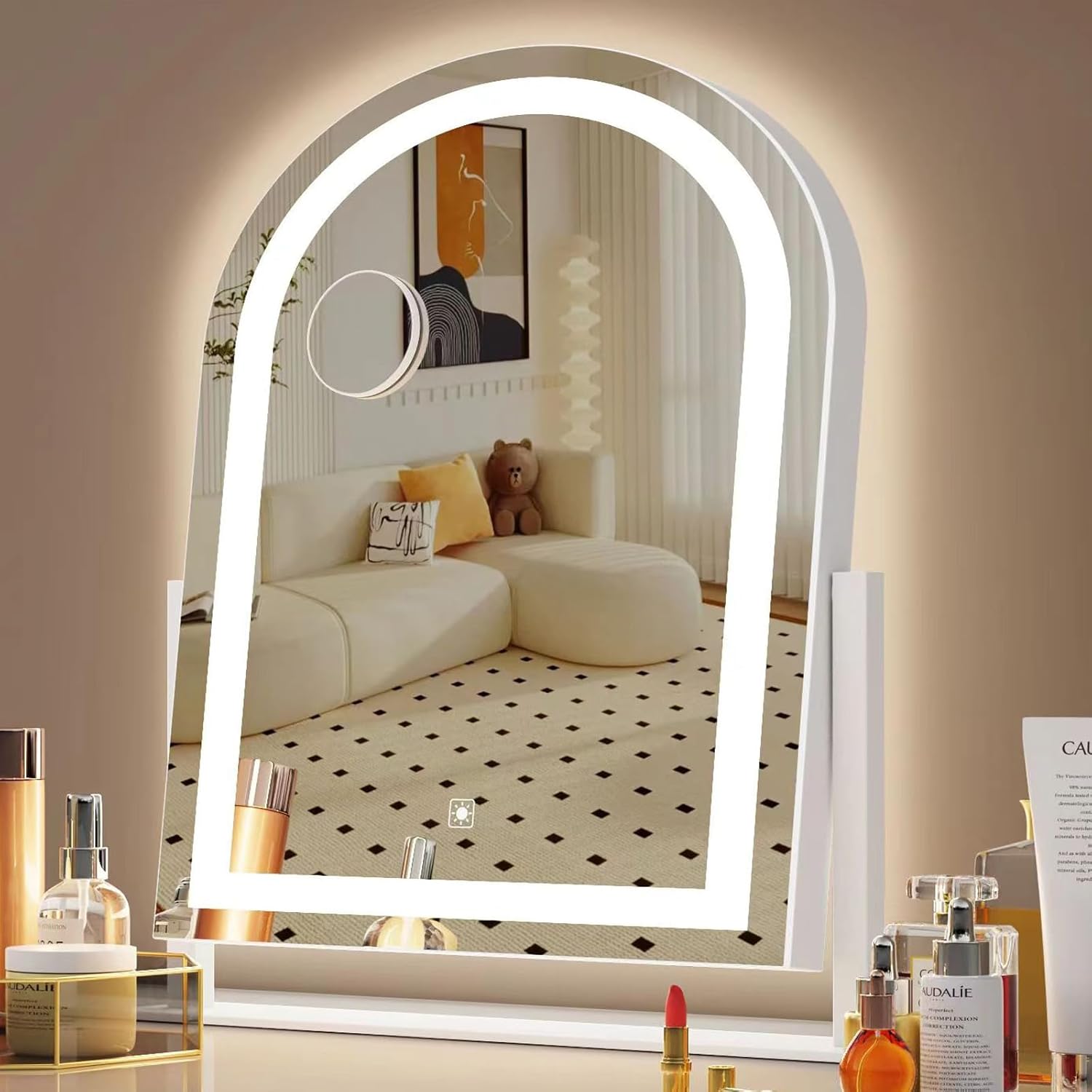 Curved Makeup Vanity Mirror with Lights for Flawless Beauty