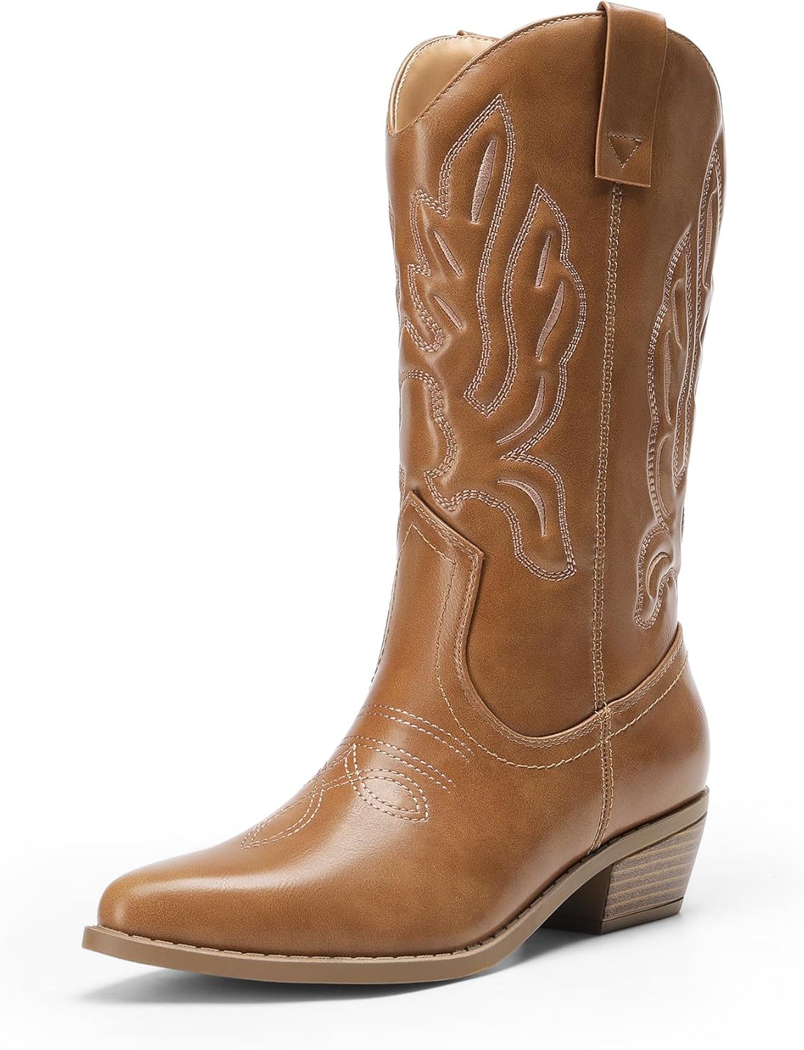 DREAM PAIRS Women's Cowboy Boots with Embroidery and Comfort