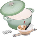 Enameled Cast Iron Dutch Oven Pot with Lid, 6QT - Ideal for Sourdough