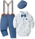 SALNIER Baby Boy Dress Suit Set - Classic Infant Tuxedo Outfit