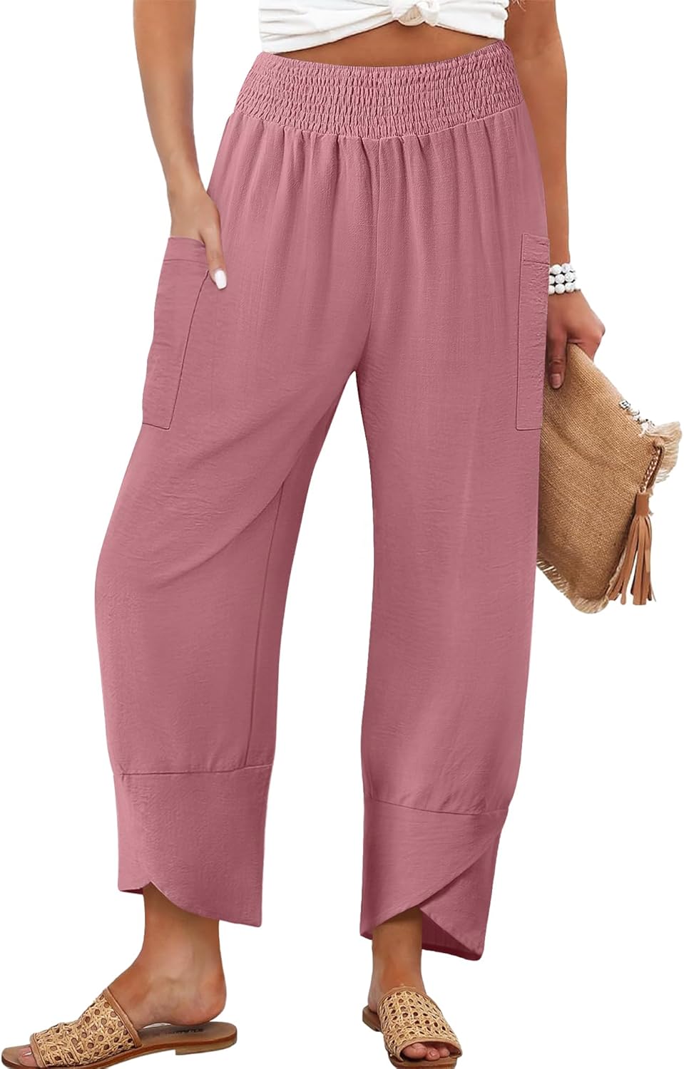 Women's Summer High Waisted Baggy Pants for Effortless Style