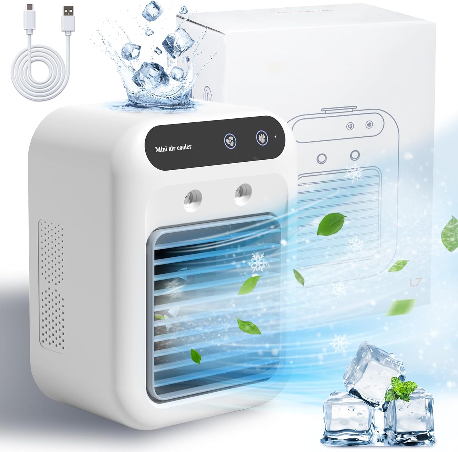 Stay Cool Anywhere with Deller Rechargeable Mini AC!