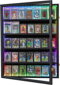 35 Graded Sports Card Display Case with LED - Lockable Wall Frame