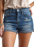 HOCAIES Women's Mid Rise Denim Shorts for Effortless Summer Style
