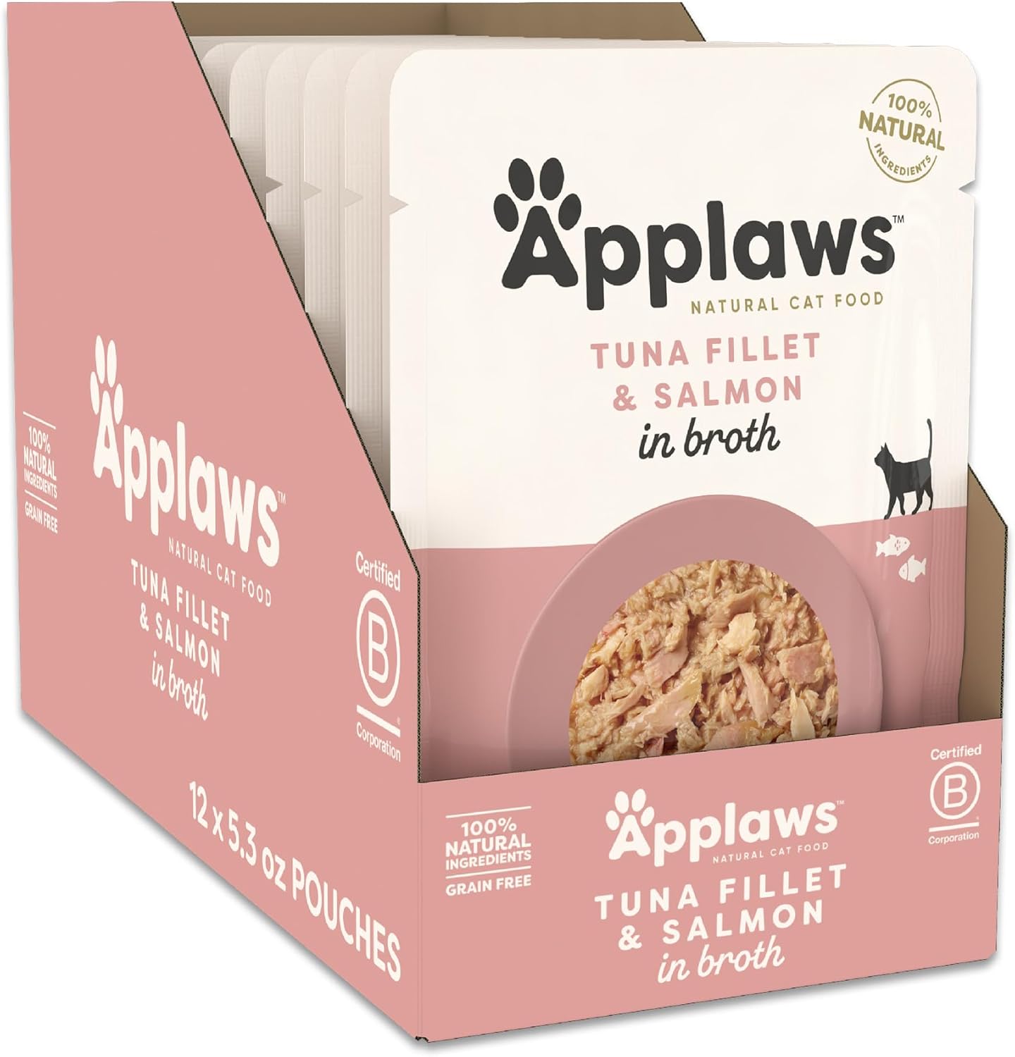 Applaws Natural Wet Cat Food in Broth with Tuna & Salmon