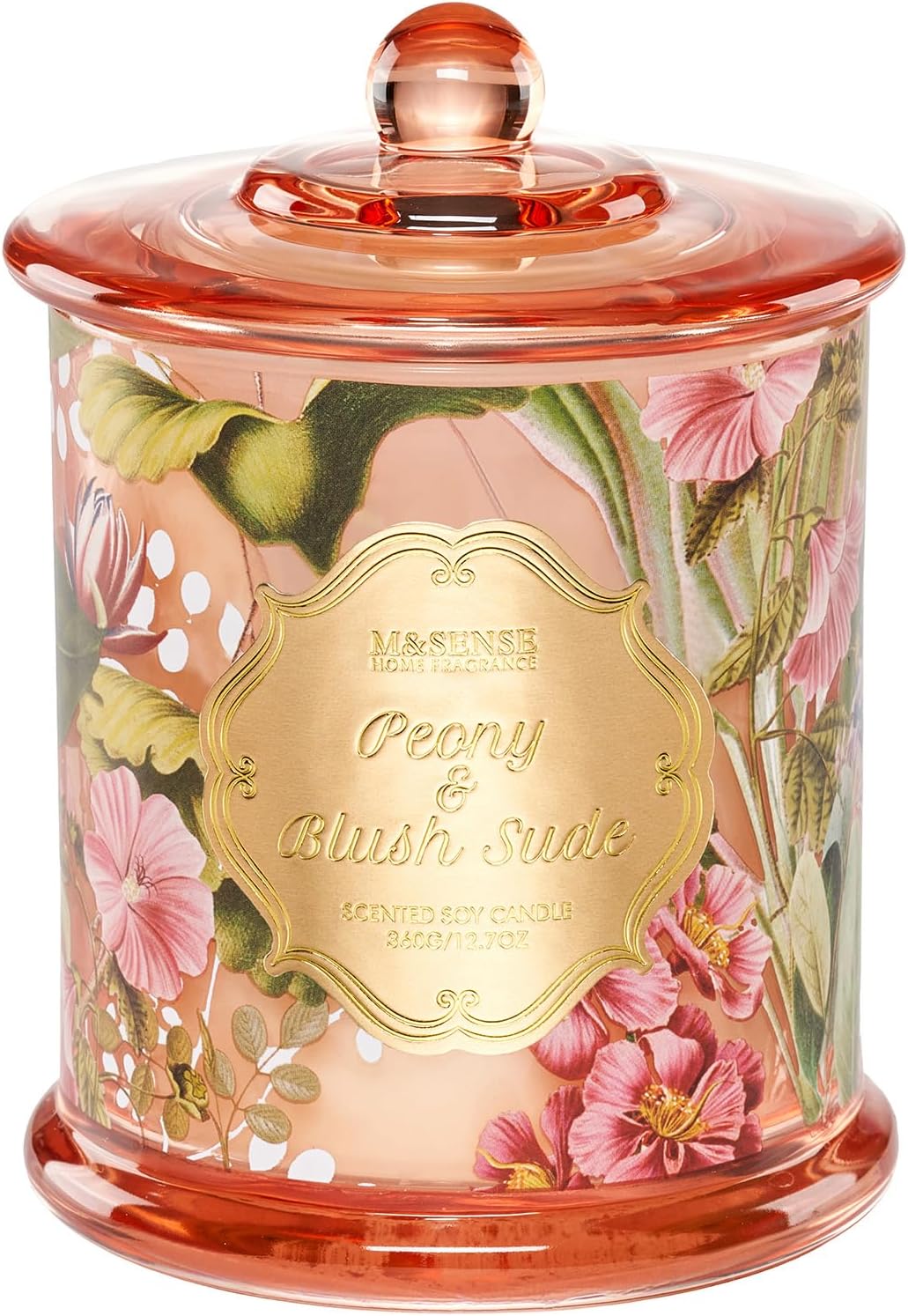 M&SENSE Peony Candles Home Scented Organic Soy Candle Gift