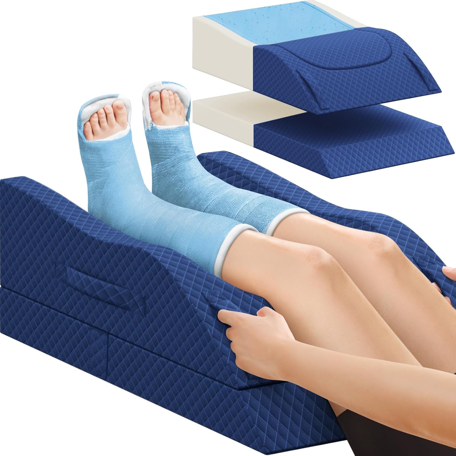 Leg Pillow for Elevation and Comfort, Adjustable Height Support