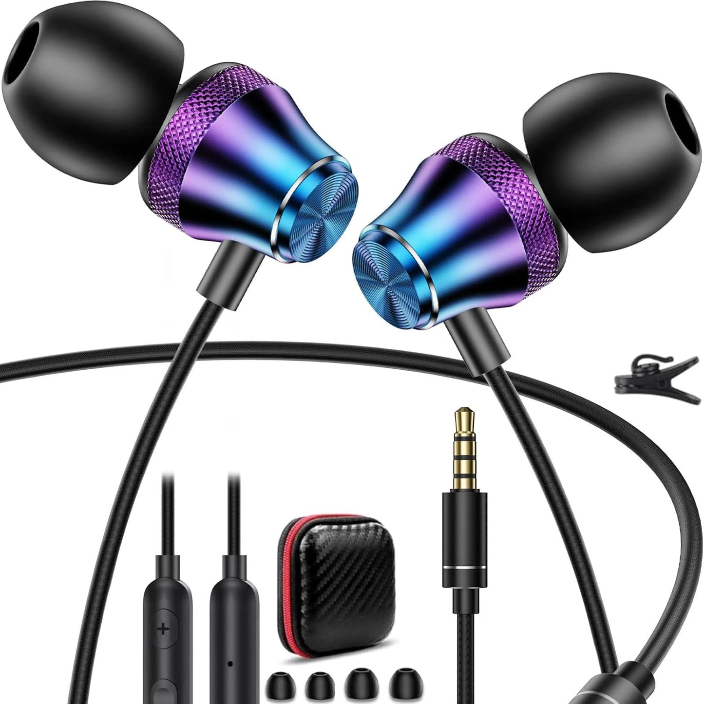 TOPAUX Wired Earbuds: Noise Canceling, for Moto G & Samsung A Series