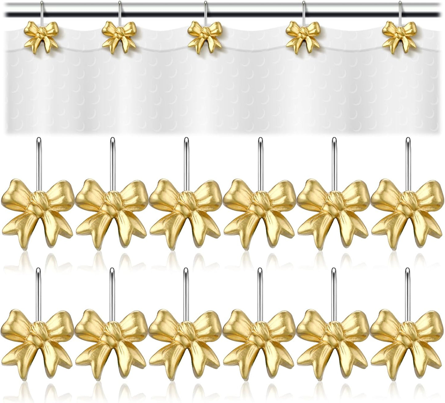 Rustproof Gold Bow Knot Shower Hooks by Yaocom!