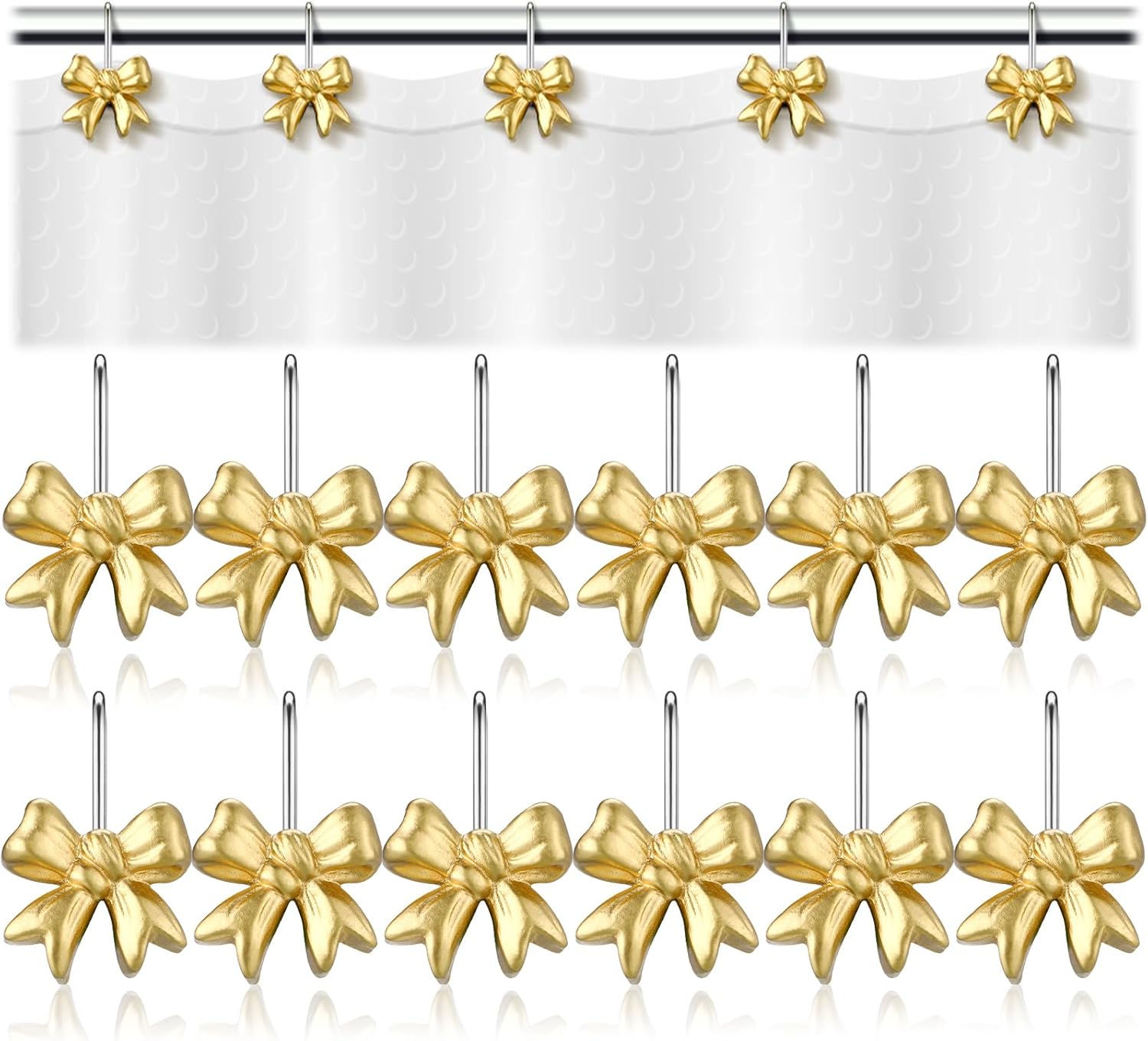 Rustproof Gold Bow Knot Shower Hooks by Yaocom!