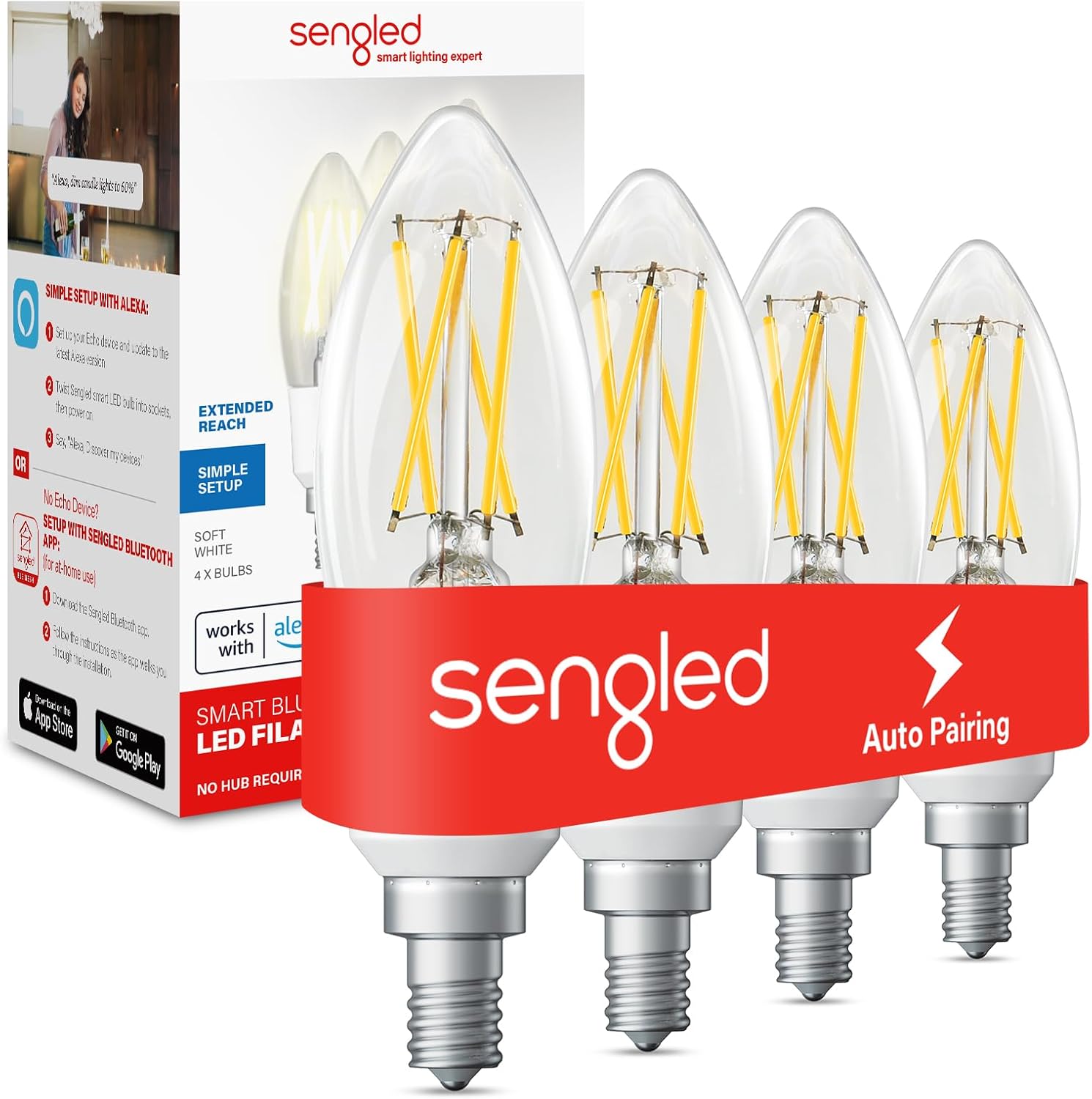 Sengled E12 Smart Bulbs: Dimmable Edison Light Bulbs for Alexa