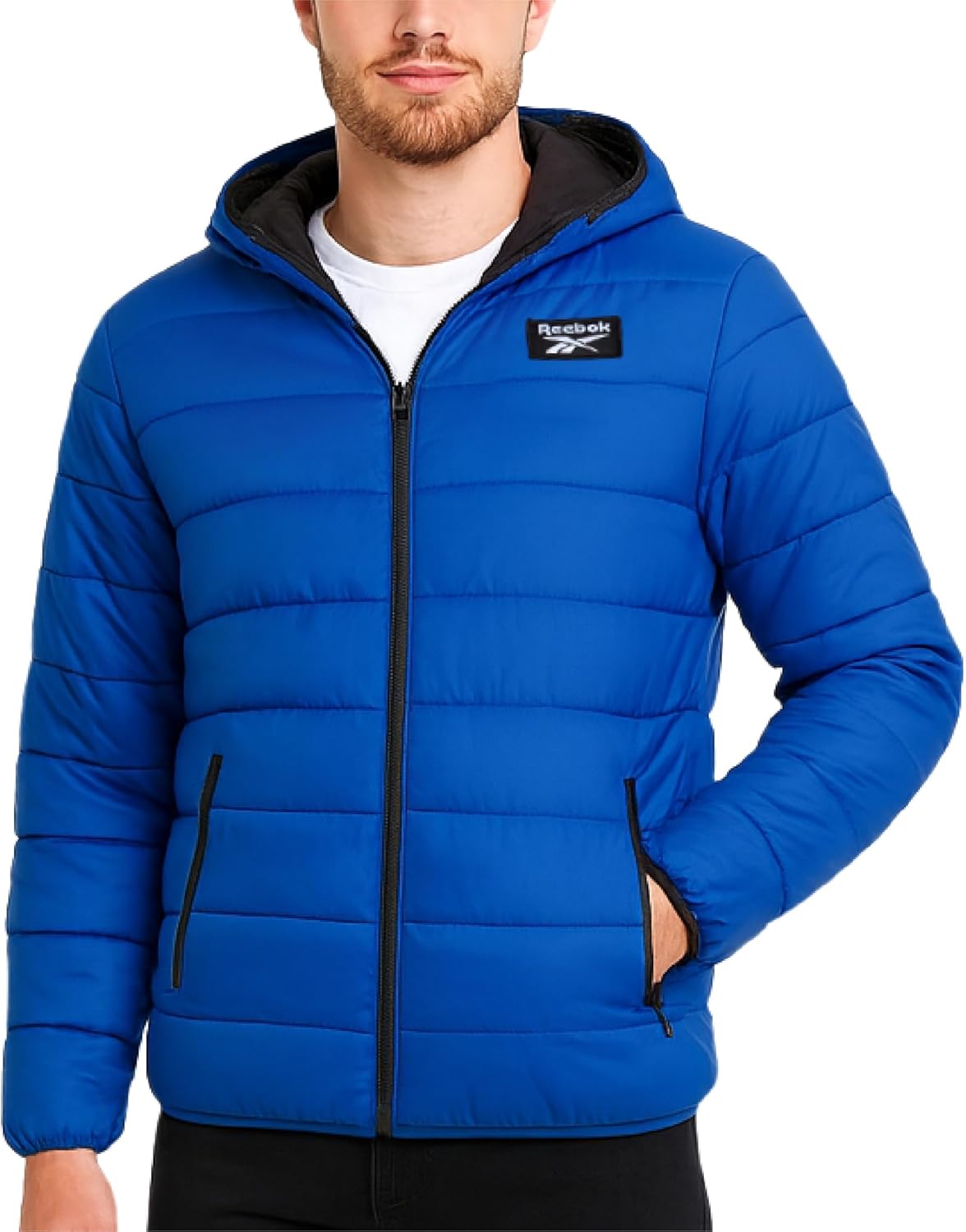 Reebok Mens Puffer Jacket - Lightweight Quilted Insulated Coat