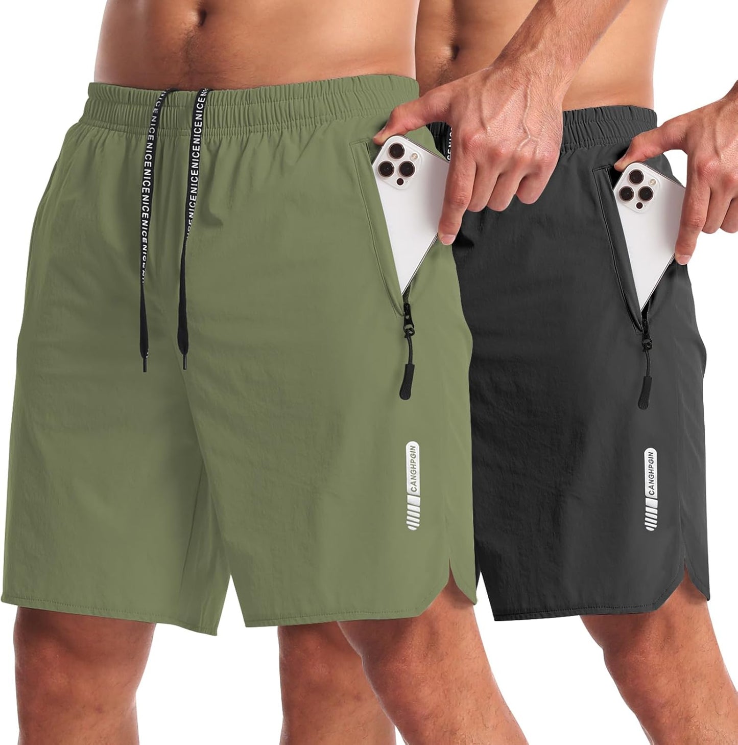 Quick Dry Men's Workout Shorts x2 Pack 7 Inseam