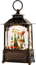 Christmas Village Snow Globe Lighted Flying Santa Scene - Musical