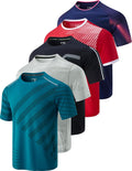 Mens Active Quick Dry Crew Neck T Shirts 5 Pack - Athletic Short