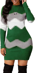 Women's Striped Knit Bodycon Mini Dress for Trendy Style