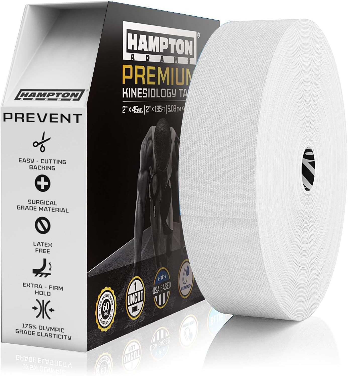 Hampton Adams Elastic Kinesiology Tape for Pain Relief & Support