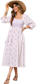 R.Vivimos Women's Long Sleeve Cotton Boho Midi Dress Review