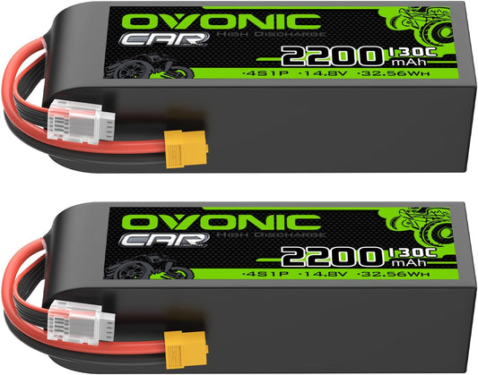 OVONIC 4S LiPo Battery 2200mAh 14.8V 130C for RC Vehicles