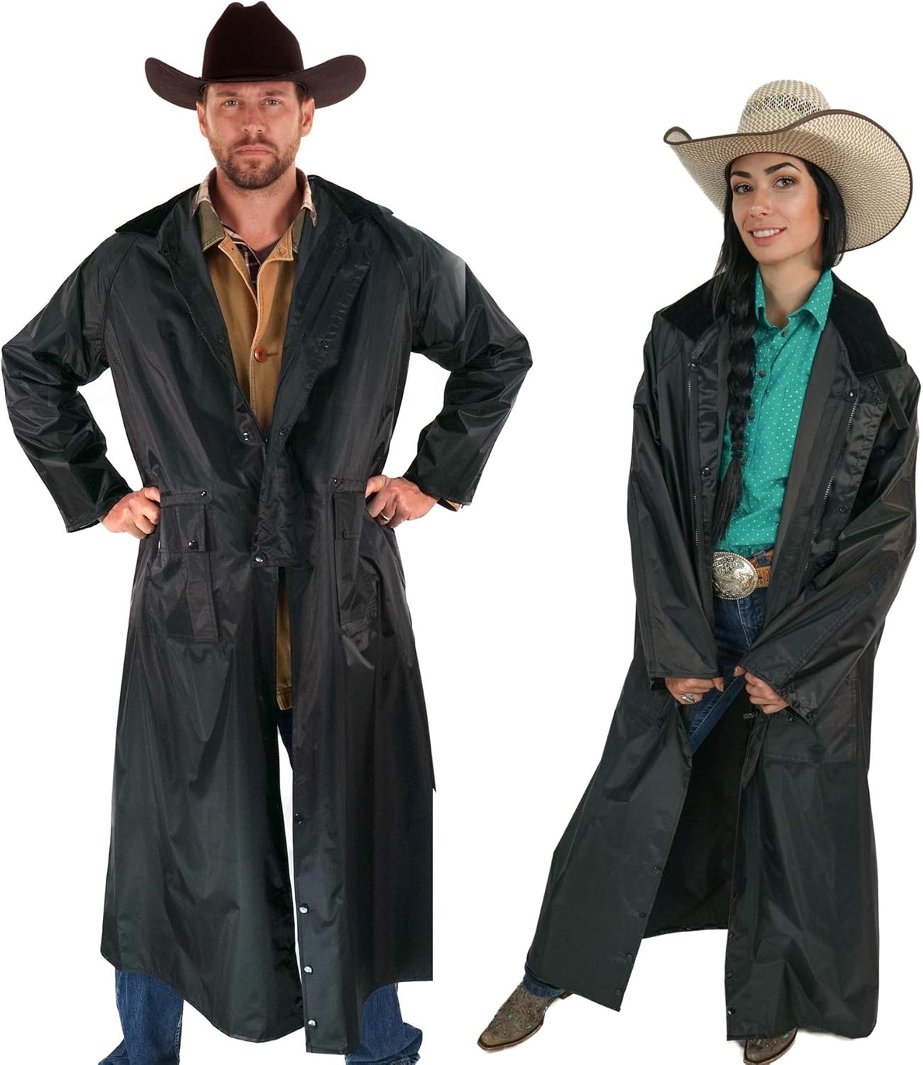 100% Waterproof Cowboy Saddle Slicker Rain Coat Duster