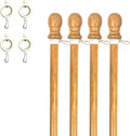 56 in Wooden Flag Pole for House Pack of 4 - Tangle Free Rotating