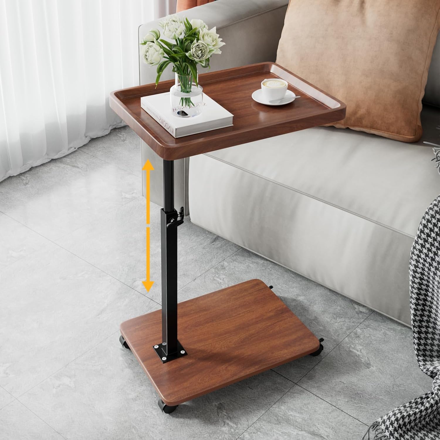 360 Swivel C Table: Space-Saving Sofa Solution