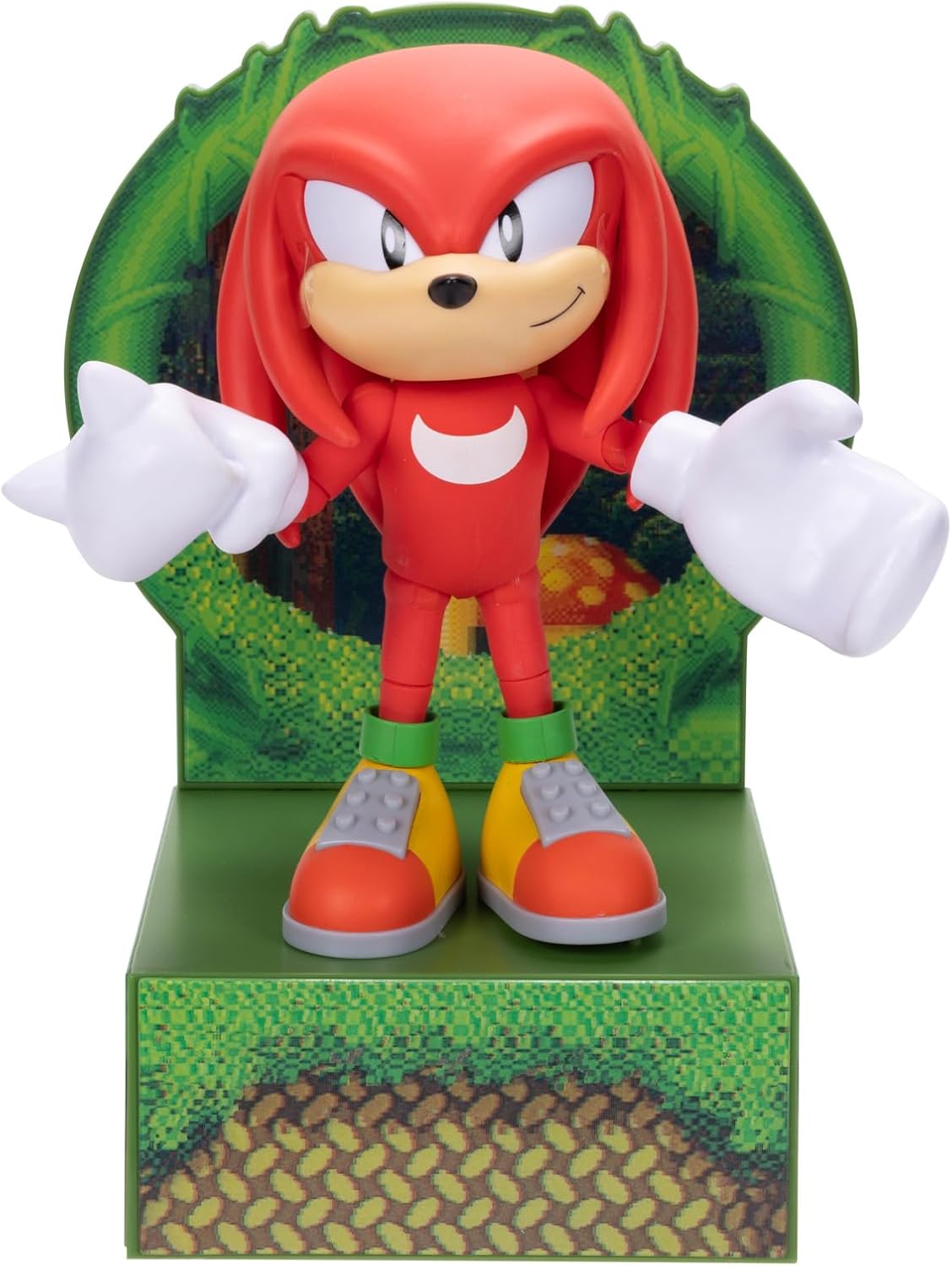 6-inch Knuckles Action Figure with Custom Faces & Holographic Base