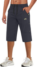 Men's Capri Shorts Quick Dry Below Knee - Zipper Pocket Activewear