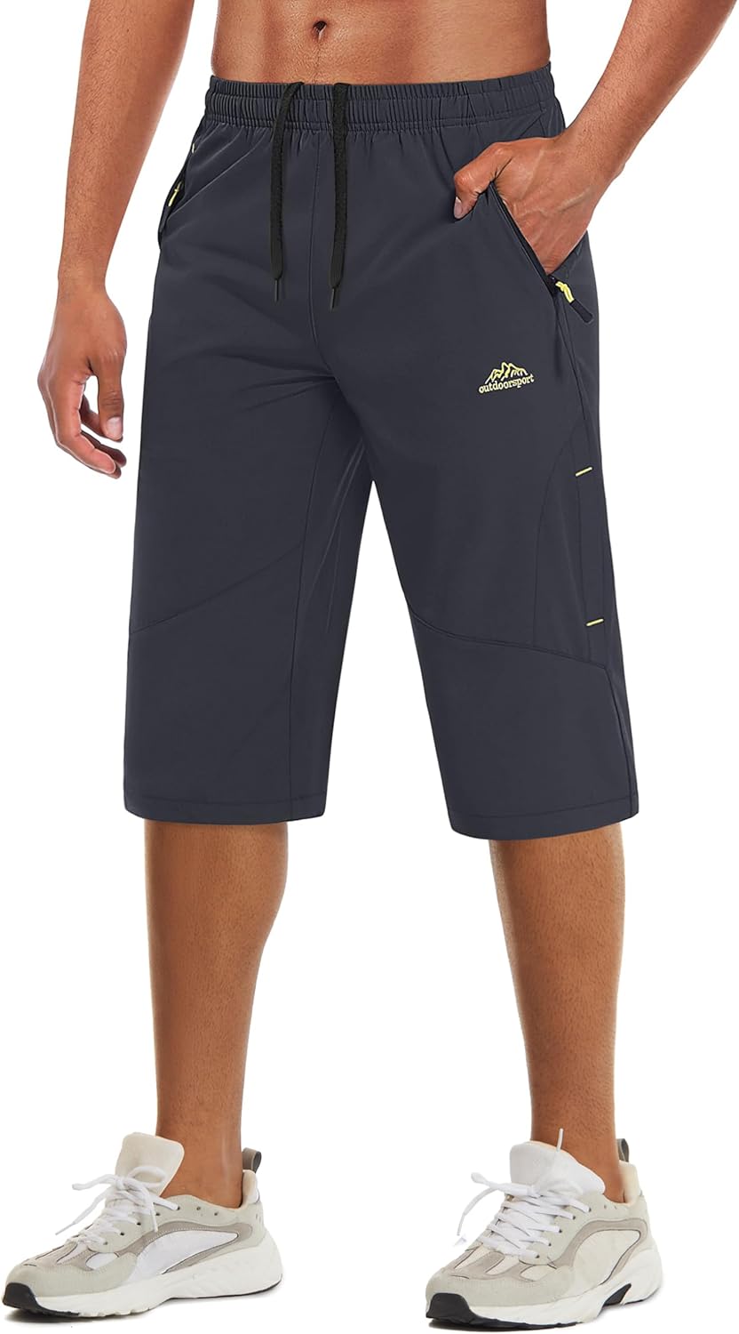 MAGCOMSEN Men's Capri Shorts Quick Dry Below Knee for Summer