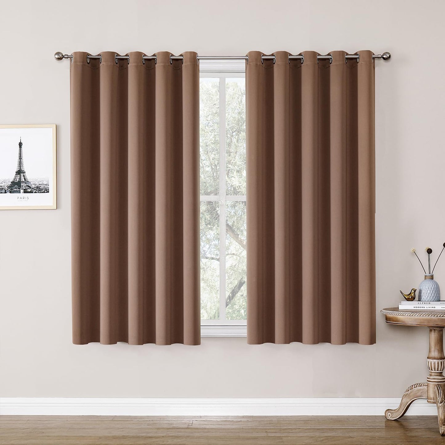 Blackout Curtains for Bedroom - 70 in Wide Grommet Panels Set