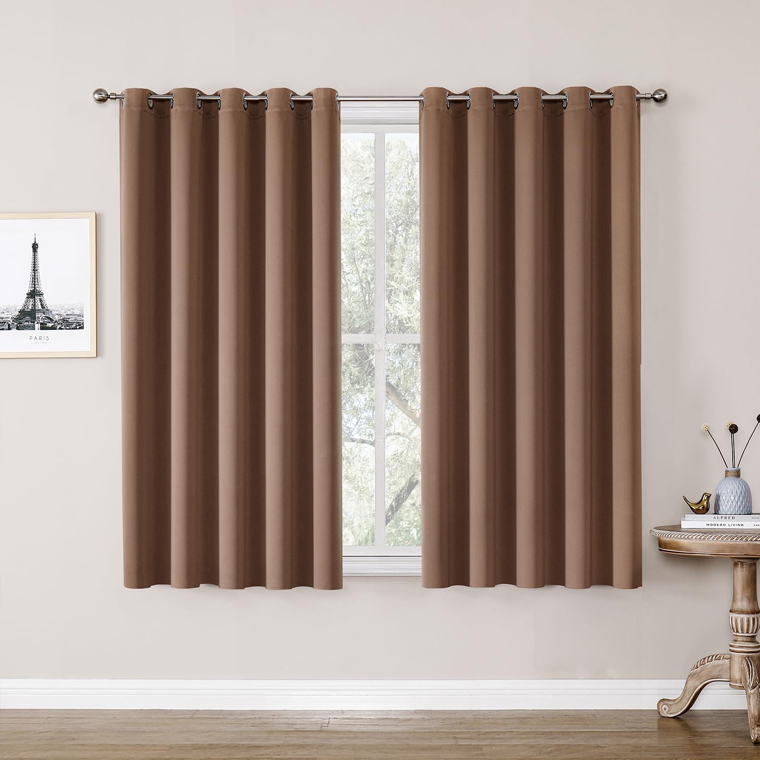 Blackout Curtains for Bedroom - 70 in Wide Grommet Panels Set