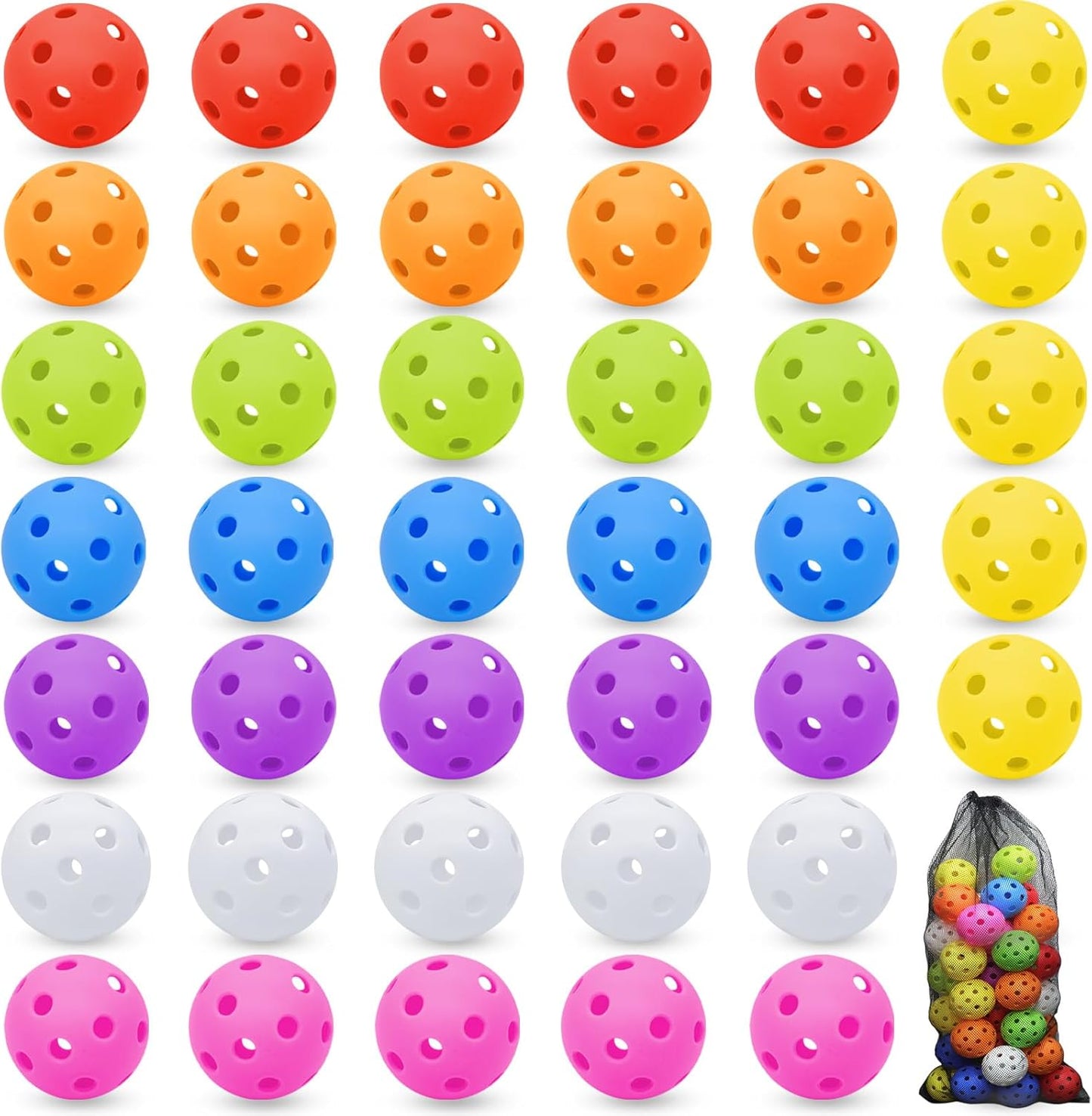 40 Pack Lightweight Plastic Baseballs for Training and Practice