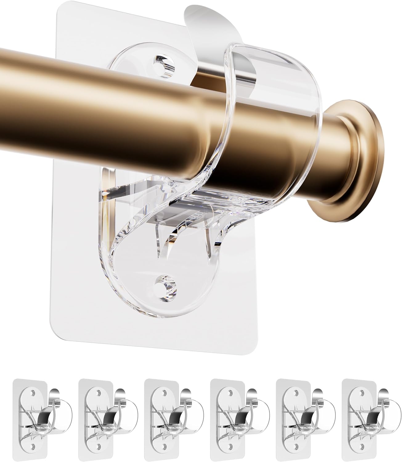 Strong Stick-On Curtain Rod Brackets - No Drilling Needed!