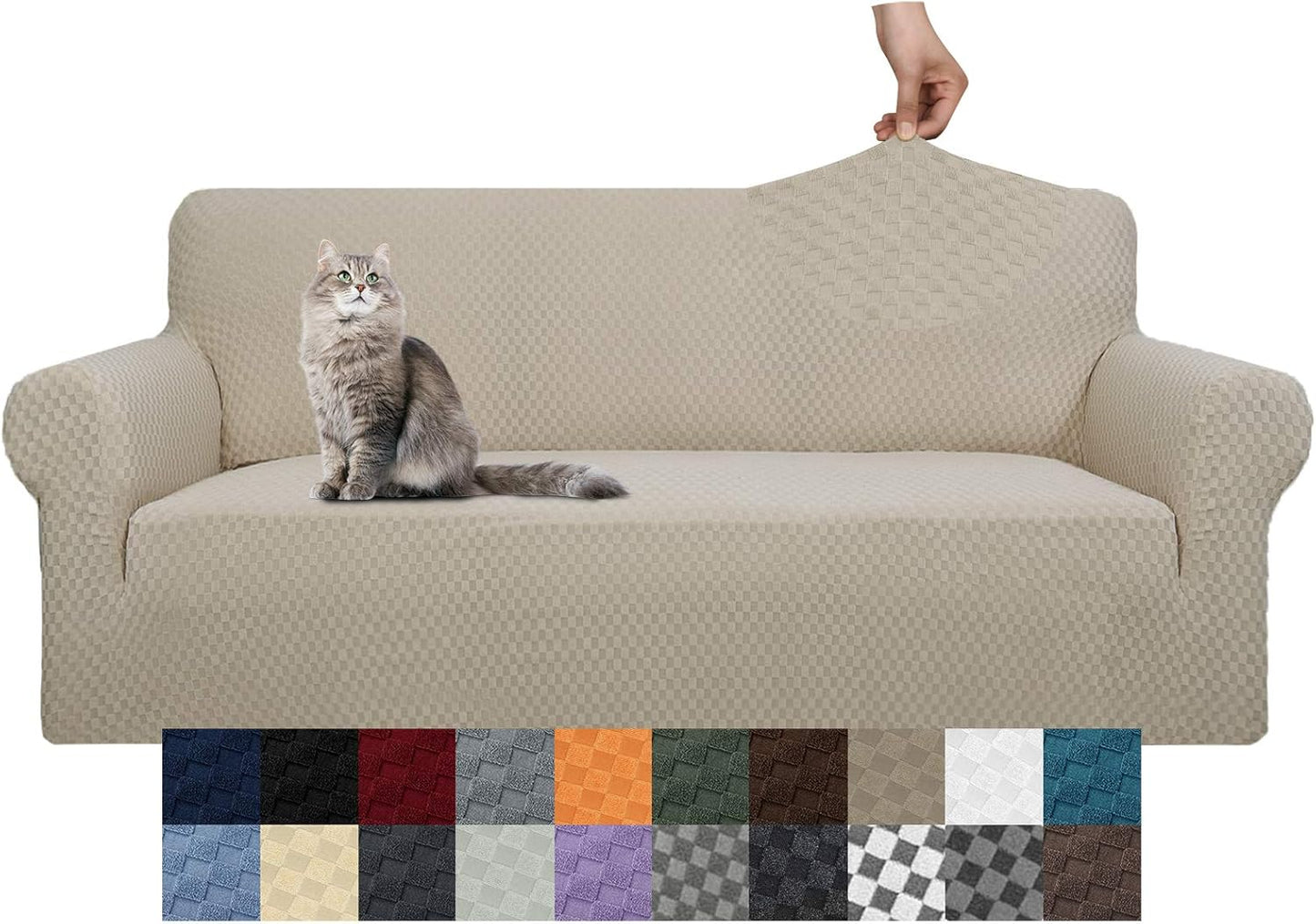 YEMYHOM Couch Cover High Stretch Sofa Protector for 3 Cushion