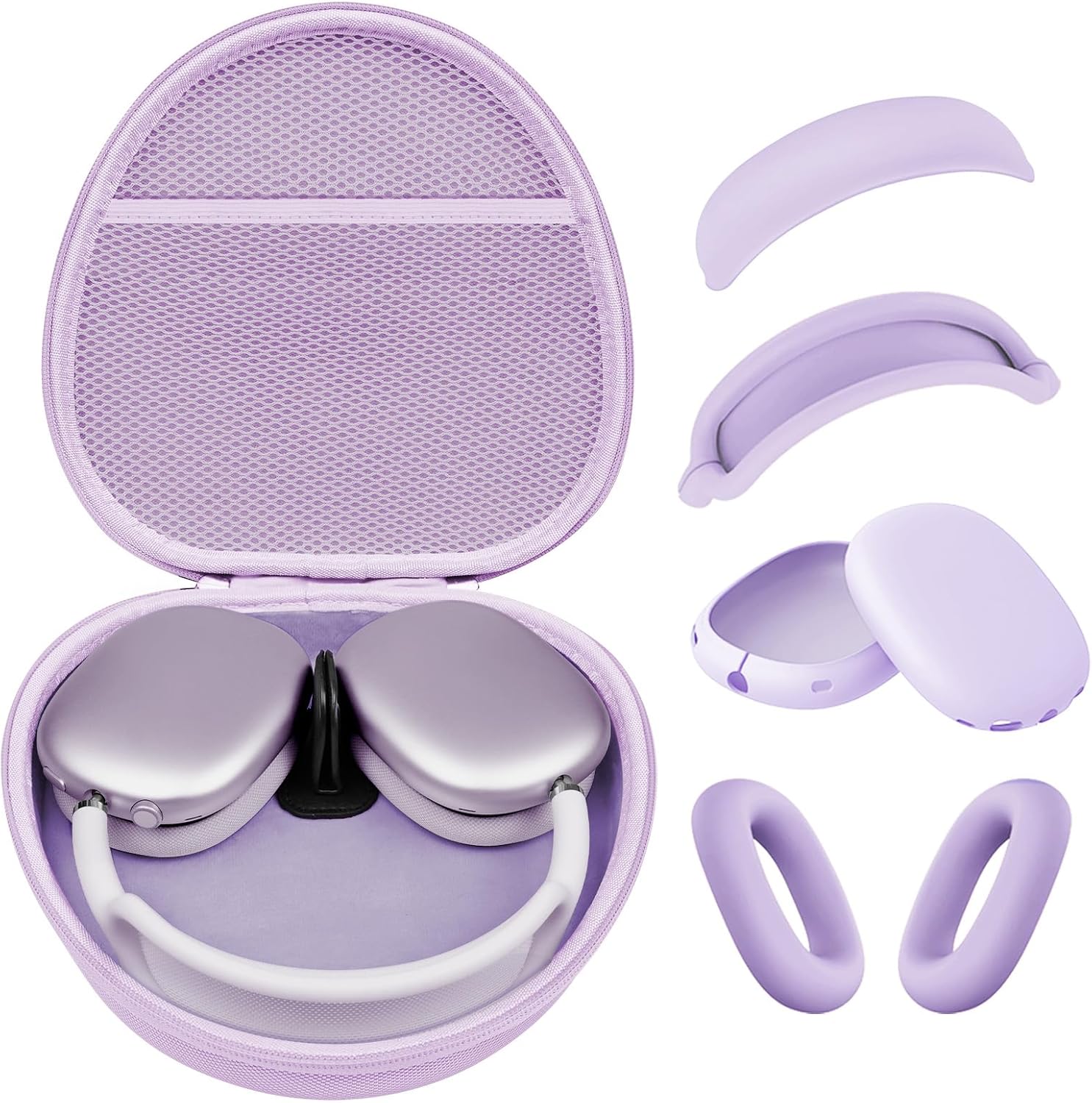 Hard Case for AirPods Max with Silicone Covers for Protection