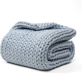 Cooling Chunky Throw Blanket - Medium-Weight Hand Knitted Comfort